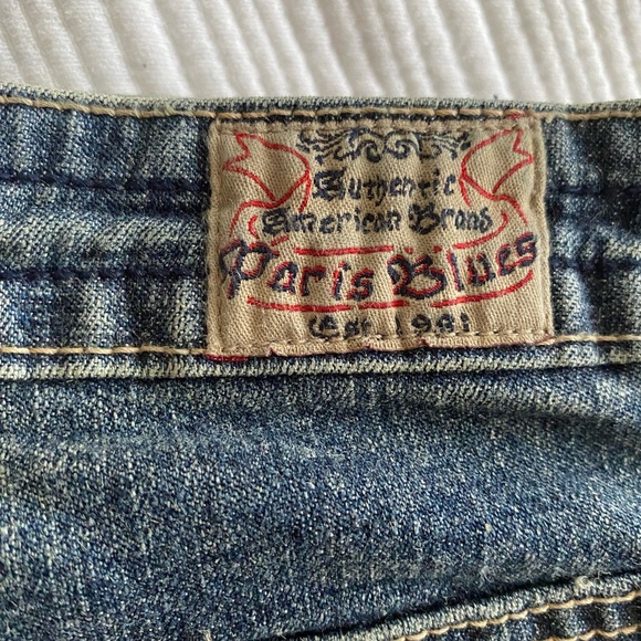 Paris blue woman dirty washed straight leg cropped Jean size 11 Junior - Picture 8 of 13